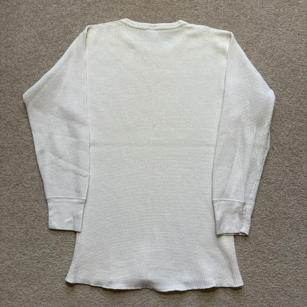 Vtg 70s Thermal Shirt Mens XL White Waffle Knit Long Sleeve USA NW Territory‎